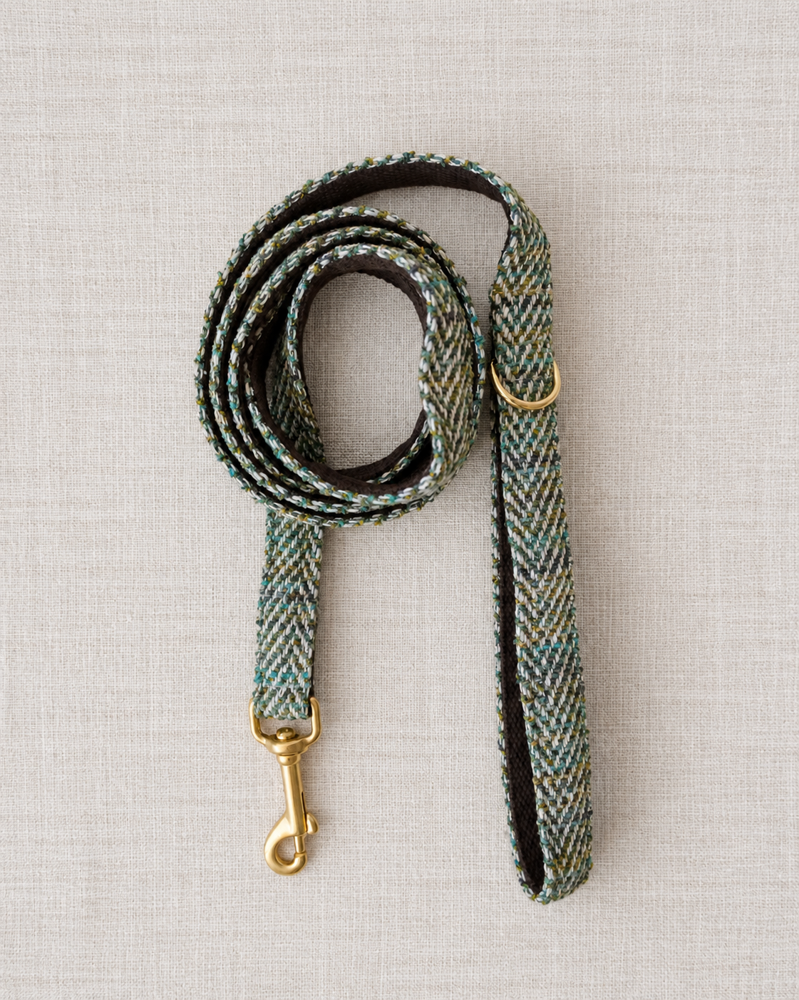leash herringbone handmade gold silver hardware