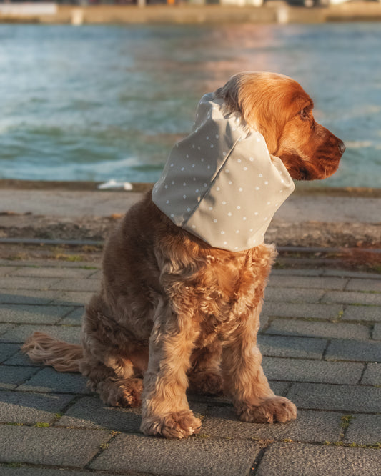 Waterproof Dog Snood - Beige with dots